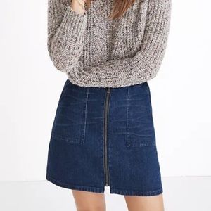 Madewell Zip Up Denim Utility Skirt